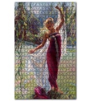 Cakapuzzle Daniel Gerhartz Kırmızılı Kadın Yağlı Boya Puzzle Yapboz MDF (Ahşap) (255 Parça)