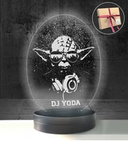 Star Wars Sevenlere Özel Dj Yoda 3D Modelli Gece Lambası Hediyesi (Beyaz)