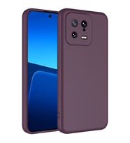 Xiaomi Mi 13 Kılıf Kamera Korumalı iÇi Süet Dokulu Lansman Tipi Silikon (Koyu Mor)