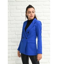 Kadın Astarlı Blazer Ceket 0101-22 (SAKS MAVI)