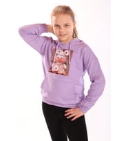 Toontoy Kız Çocuk Baskılı Sweatshirt (Lila)