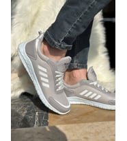 Günlük Erkek Sneaker Fileli Bağcıklı Rahat  Yürüyüş Spor Ayakkabı 1453 (Buz)