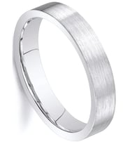 4mm Mat Düz Model Unisex Kadın Erkek Çelik Alyans Yüzük cl35 (Beyaz)