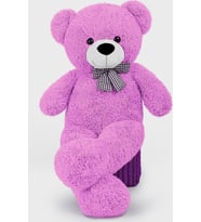 Oyuncak 85 Cm Papyonlu Peluş Ayıcık- İthal Kumaş - Premium Koleksiyon Hediyelik Ayı (% 100 YERLİ) (Fuşya)