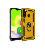 Mopal Samsung A21 6.5 İnc Yüzüklü Tank Telefon Kılıfı (Sarı)