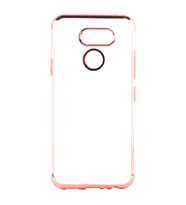 LG K40S Kılıf Zore Dört Köşeli Lazer Silikon Kılıf (Rose)