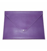 Çıtçıtlı Deri Zarf Dosya A4 Rainbow Vegan Portföy 200 Yaprak Kapasiteli 25,5x33,5 cm (Lila)
