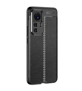 Xiaomi Mi 12T Pro Kılıf Deri Tarzı Niss Silikon Case Kapak (Siyah)