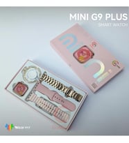 Kadınlara Özel Mini G9 Plus 3 Kordonlu Bileklik Hediyeli Akıllı Saat Hediye Paketli (Gümüş)