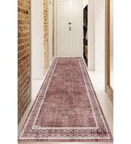 Dijital Baskılı Kaymaz Taban Yıkanabilir Modern Yolluk Ve Koridor Halısı NDU-HT-238 (Pembe)