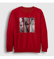 Presmono Unisex Beyaz Three XXXTentacion Sweatshirt 49395tt (Kırmızı)