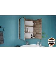 RAFİNERİ 2 kapaklı aynalı banyo dolabı MDF (Ceviz)