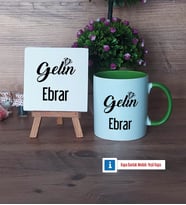 Gelin Dekoratif Taş, Kupa Bardak Kırmızı Hediye (Model 13)