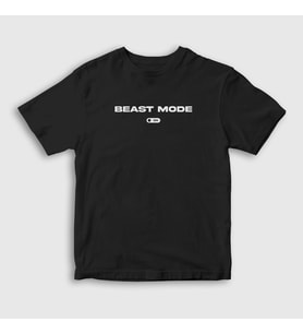 Presmono Unisex Çocuk Beyaz Beast Mode Gym Spor T-Shirt 370271tt (Siyah)