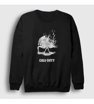 Presmono Unisex Siyah Skull Call Of Duty Sweatshirt