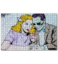 Cakapuzzle Joker ve Harley Quinn Vintage  Puzzle Yapboz MDF (Ahşap) (500 Parça)
