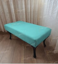 Ayak Ucu Kapı Önü Antre Düz Bench Puf Orta Sehpa Siyah Ayak (90*45) (Turkuaz)