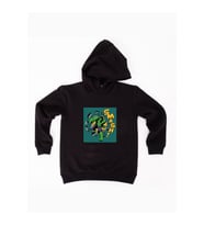 Hulk  Baskılı Kapüşonlu Pamuklu Kumaş Çocuk Sweatshirt (Siyah)