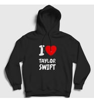 Presmono Unisex Gri I Love Taylor Swift Kapüşonlu Sweatshirt 311360tt (Siyah)