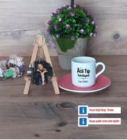 Acil Tıp Teknisyeni Türk Kahvesi Fincanı Ahşap Altlıklı ve Fotoğraflı Ahşap Anahtarlık Hediye (Model 6)