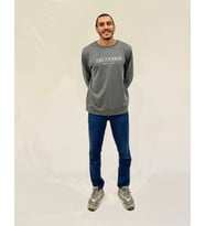 Erkek Bisiklet Yaka Rahat Kalıp 3 iplik Kalın Californıa Baskılı  Sweatshirt SPR24SW32 (Antrasit)