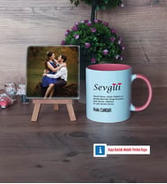 Sevgiliye Hediye Fotoğraflı Dekoratif Taş, Kupa Bardak Beyaz Hediye (Model 6)