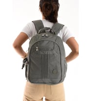 Unisex Sırt Çantası 40*30 Cm Okul Çantası Günlük Spor Çantası Klinkır Kumaş Hafif Çok Cepli Su İtici (Gri)