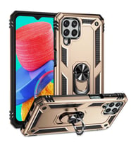 Galaxy M33 Kılıf Zore Vega Yüzüklü Standlı Zırh Kılıf (Gold)