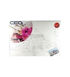Ceoart Desenli Tuval 35x50  - Galata Kulesi (Mor)