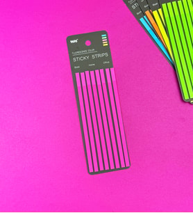İnce Uzun Şerit Renkli Postit Kitap Ayracı Ayraç Post-it (Pembe)