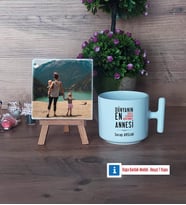Anneler Günü Hediyesi Fotoğraflı Dekoratif Taş, Kupa Bardak Beyaz Hediye (Model 12)