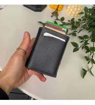 Modica® Laura - Vegan Deri RFID Korumalı Otomatik Pop-Up Mekanizmalı   (Siyah)