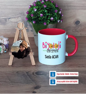 Biyoloji Öğretmeni Kupa Bardak Beyaz ve Fotoğraflı Ahşap Anahtarlık Hediye (Model 2)
