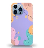PrintiFy Apple iPhone 13 Pro Uyumlu Lansman Kılıf Karışık Renkler Tasarımlı İçi Kadife Kapak (Lila)