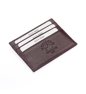 West Polo Hakiki Deri Bol Kartlıklı Unisex Kartlık WPT041 (Kahverengi)