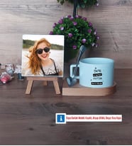 Arkadaşa Hediye Fotoğraflı Dekoratif Taş, Kupa Bardak Beyaz Hediye Doğum Günü Hediyesi (Model 8)