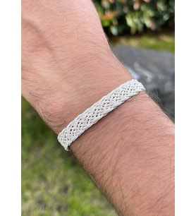 Gümüş Kazaziye El Örgüsü Gümüş Bileklik BIL2004 : Siyah - 21 cm : Siyah - 19 cm : Siyah - 17 cm : Siyah - 18 cm (Gümüş)