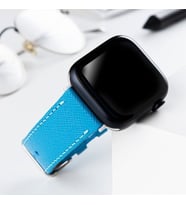 vagave Apple Watch 42mm 44mm 45mm 49mm 3 4 5 6 Se 7 8 9 Ultra Ultra 2 Deri Kordon İsme Özel (Mavi)