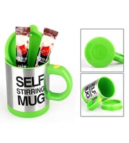 Gifttime Kişiye Özel Kendini Karıştıran Mikser Kupa Termos Bardak - Self Stirring Mug (Yeşil)
