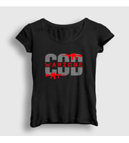 Presmono Kadın Beyaz Oyun Call Of Duty Warzone T-Shirt 513087tt (Siyah)