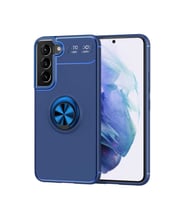 Samsung Galaxy S22 Plus Kılıf Yüzüklü Magnetli Ravel Case Kapak (Mavi)