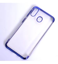 Galaxy M20 Kılıf Dört Köşeli Lazer Silikon Kılıf (Mavi)