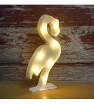 30cm Led Işıklı Plastik Flamingo Gece Lambası (Beyaz)