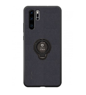 İFACE Huawei P30 Pro 6.47 inc Yüzüklü Silikon Telefon Kılıfı (Siyah-Lacivert)