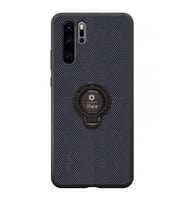 İFACE Huawei P30 Pro 6.47 inc Yüzüklü Silikon Telefon Kılıfı (Siyah-Lacivert)