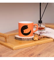 Seraclass Kedi Tasarımlı Renkli Nescafe Fincanları 220 ML (Turuncu)