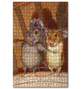 Cakapuzzle Fareler Evi Görseli Puzzle Yapboz MDF (Ahşap) (500 Parça)