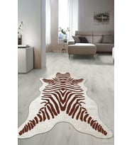 Dijital Baskılı Kaymaz Taban Yıkanabilir Lazer Kesim Salon Halısı Yolluk NLZR-HY-859 (Kahverengi)