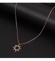 Kişiye Özel 925 Ayar Gümüş Güneş Kolye (Rose)