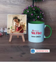 Mutfağın Sultanı Anneye Hediye Fotoğraflı Dekoratif Taş, Kupa Bardak Beyaz Hediye (Model 14)